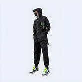 Dark Hooded Overalls