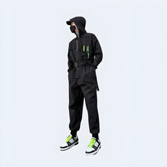 Dark Hooded Overalls