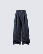 Wide-Leg Denim Pants