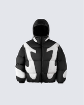 Black and White Puffer Jacket