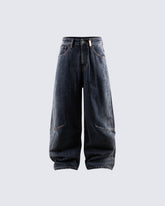 Autumn Winter New Vintage Washed Wide-Leg Jeans