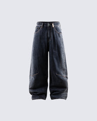 Autumn Winter New Vintage Washed Wide-Leg Jeans