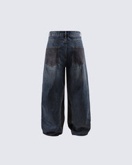 Vintage Washed Wide-Leg Jeans