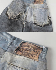 Vintage Destroyed Wide-Leg Jeans
