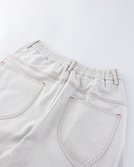 Relaxed Wide-Leg Panel Denim Pants