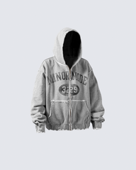 Vintage Graphic Zip-Up Hoodie