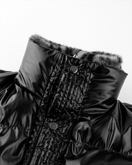 Glossy Fleece-Lined Puffer Jacket