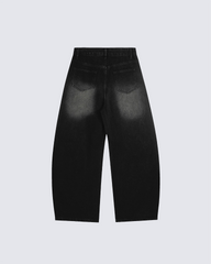 Embroidered Star Denim Cargo Pants