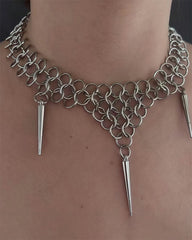Alloy Chain Necklace with Spikes