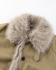 Faux Fur Collar Fleece-Lined Jacket