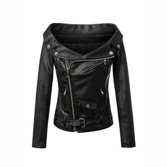 Off The Shoulder Zip Up Jacket