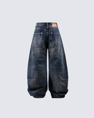 Vintage Wide-Leg Scimitar-Cut Jeans