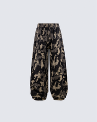 Camouflage Wide-Leg Pants