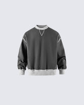 Crewneck Sweatshirt with Contrast Trim