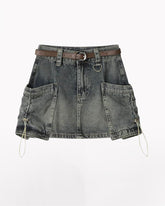 Big Pockets Denim Cargo Skirt