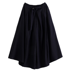 Men's Black Wide-Leg Skirt Pants �Hakama Inspired