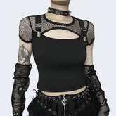 Black Tie Up Crop Top