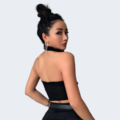 Black Top With Chain Straps