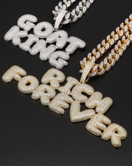 Custom DIY Couple Bubble 10mm Cuban Link Necklace