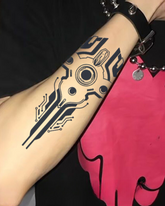Cyberpunk Arm Circuit Tattoo