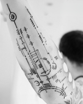 Cyberpunk Futuristic Circuit Tattoo