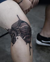 Mech Leg Cyberpunk Tattoo