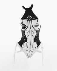 Cyberpunk Mecha Cut-out Halter Bodysuit