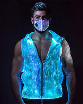 Cyberpunk Rave Clothing Luminous Hooded Vest