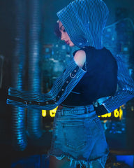 Cyberpunk Rave Clothing Luminous Off The Shoulder Crop Top