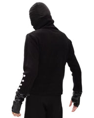 Dark Opium Style Button-Up Turtleneck Knit Sweater