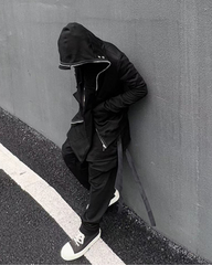 Opium Style Y2K Cut-Out Eye Full Zip Up Hoodie