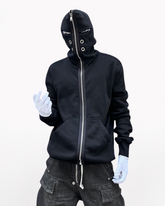 Opium Style Y2K Cut-Out Eye Full Zip Up Hoodie
