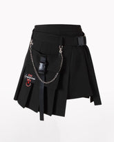 Detachable Pocket Black Cargo Skirt