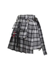 Detachable Pocket Black Cargo Skirt