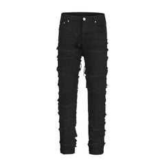 Men's Black Stacked Skinny Jeans