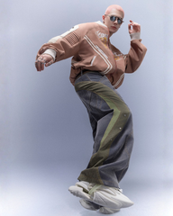 Flocked Wash Cyberpunk Streetwear Wide-Leg Pants