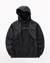 Functional Multi-Pockets Patchwork Hoodie