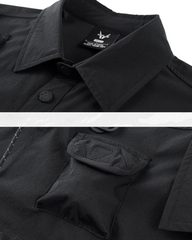 Functional Detachable Sleeve Patchwork Shirt