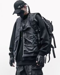 Functional Patchwork Multi-Pocket Tactical Winter Vest