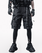 Streetwear Multi Pockets Black Cargo Shorts