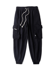 Streetwear Black Loose Large-Pocket Cargo Pants
