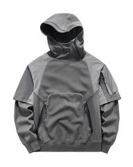 Functional Two-tone Spliced Tactical Hoodie