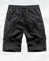 Functional Zip Pocket Black Cargo Shorts