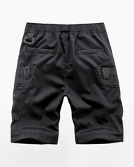 Functional Zip Pocket Black Cargo Shorts