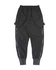Functional Zipper Sports Elastic Cargo Pants
