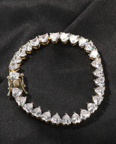 Hip Hop Zircon Love Couple Tennis Cuban Link Bracelet