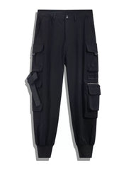 Black Multi-Pockets Women Cargo Pants