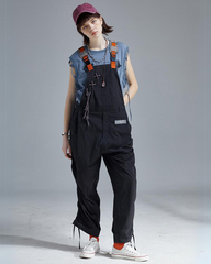 Knot Pleated Loose Unisex Overalls