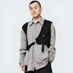 One Shoulder Buckle Vest