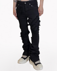 Punk Opium Style Raw Edge Y2K Flared Jeans